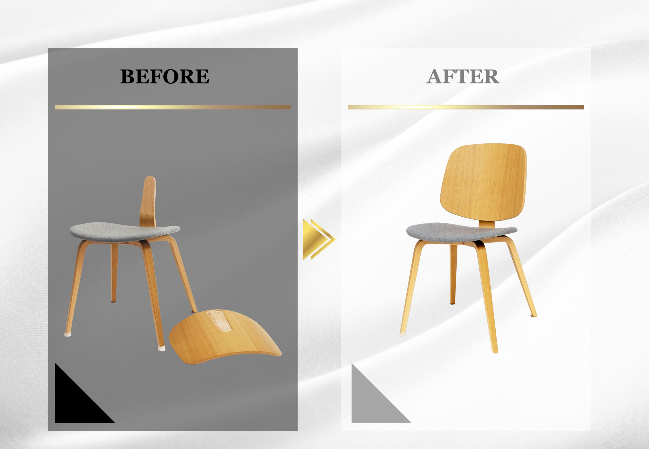 alt="ダイニングチェアの背部外れ修理　2023年12月"